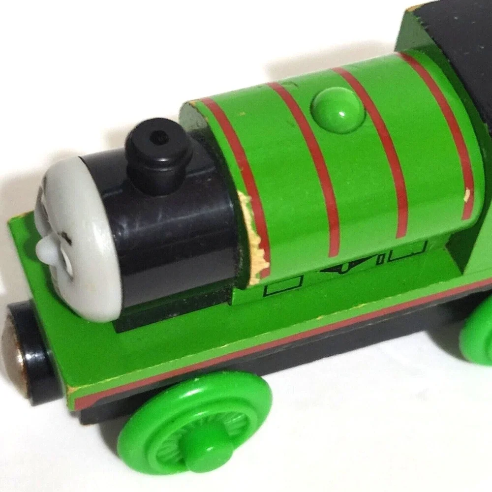 Mattel Thomas & Friends Percy #6 Green Wooden Train Engine Loose Figure 3